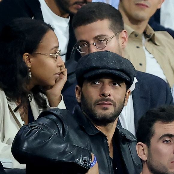 Maxim Nucci (Yodelice) dans les tribunes du match de Coupe du monde de rugby opposant l'Irlande à l'Ecosse (36-14) au stade de France à Saint-Denis, proche Paris, Seine Saint-Denis, France, le 7 octobre 2023. © Jacovides-Moreau/Bestimage