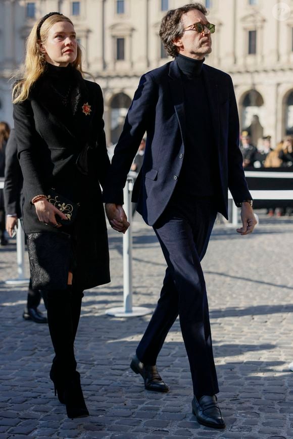 Natalja Vodjanova, Antoine Arnault assiste aux funérailles du créateur de mode Valentino, à la Basilique Santa Maria degli Angeli, le 23 janvier 2026 à Rome, Italie. Photo by Marco Piovanotto/Abacapress.com