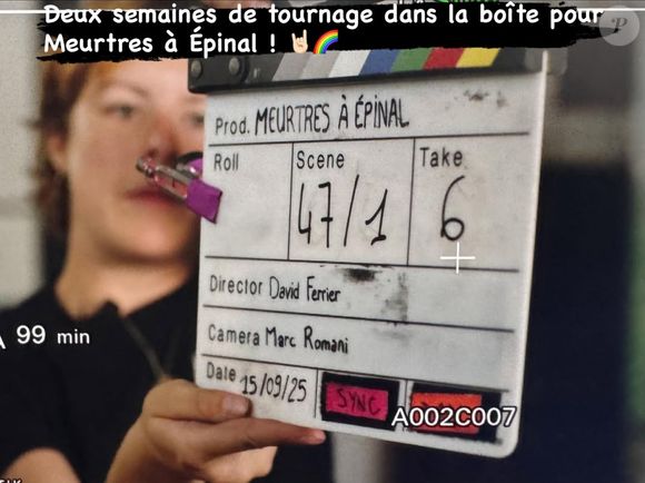Photo du tournage de Meurtres à Épinal, publiée par le réalisateur David Ferrier, sur Instagram le 28 septembre 2025.