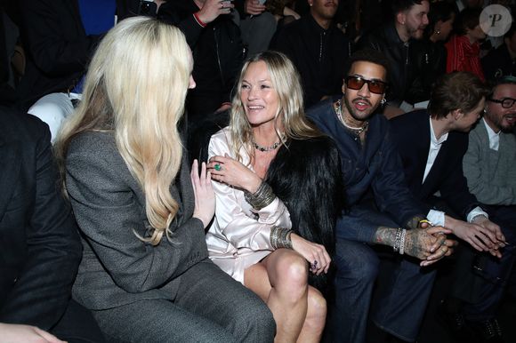 Gwendoline Christie, Kate Moss et Miles Chamley-Watson  au FrontRow du défilé Dior Homme à l'École-Militaire lors de la semaine de la mode masculine automne/hiver 2025-2026 à Paris, France, le 24 janvier 2025. © Bertrand Rindoff/Bestimage