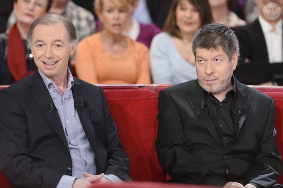 Philippe Chevallier, Régis Laspalès - Enregistrement de l'émission "Vivement Dimanche" à Paris le 18 Mars 2015. © COADIC GUIREC / BESTIMAGE