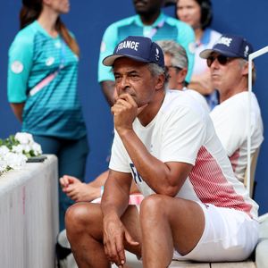 Yannick Noah, coach de l'équipe de France paralympique de tennis fauteuil lors de la rencontre de tennis fauteuil entre S.Houdet et M.delaPuente en quart de finale des jeux paralympiques Paris 2024 le 4 septembre 2024.

© Dominique Jacovides / Bestimage