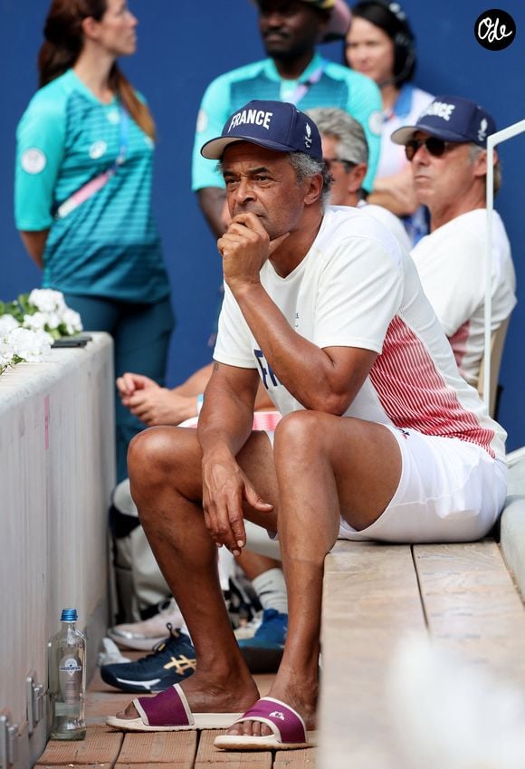 Yannick Noah, coach de l'équipe de France paralympique de tennis fauteuil lors de la rencontre de tennis fauteuil entre S.Houdet et M.delaPuente en quart de finale des jeux paralympiques Paris 2024 le 4 septembre 2024.

© Dominique Jacovides / Bestimage