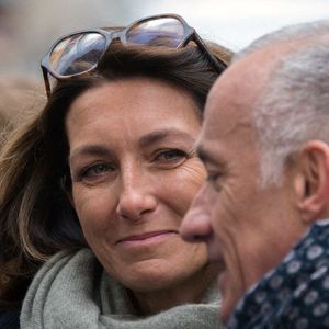 Anne-Claire Coudray et Gilles Bouleau aux obsèques de Catherine Laborde à l'église Saint-Roch à Paris, France, le 6 février 2025.Photo par Denis Prezat/ABACAPRESS.COM