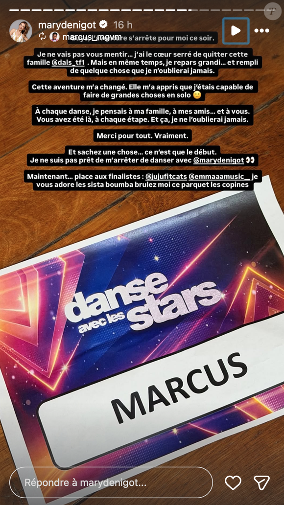 Mais il a aussi assuré que “ce n’est que le début” pour leur duo.

Capture Instagram - Marie Dénigot