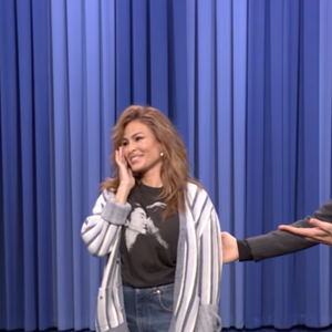 Capture d'écran de "The Tonight Show" avec Eva Mendes et Ryan Gosling le jeudi 5 mars 2026