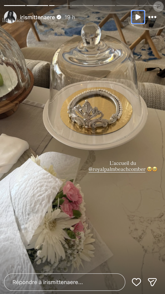 "C'était une surprise quand nous sommes arrivés. Irréel cet endroit je suis choquée", a-t-elle confié à ses 3,5 millions d'abonnés en story sur Instagram. 

Iris Mittenaere a partagé des images de la villa dans laquelle elle loge à l'île Maurice au Royal Palm Beach Comber, vendredi 20 mars 2026 via Instagram @irismittenaere