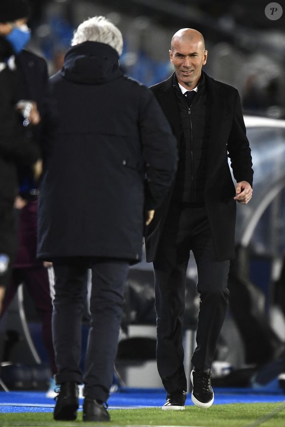 Zinedine Zidane-Gian Piero Gasperini - Match de football Real Madrid VS Atalanta (3-1) lors de la Ligue des Champions à Madrid, le 16 mars 2021.
Image Sport / Panoramic / Bestimage
