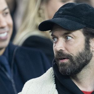 Benjamin Millepied - Célébrités des les tribunes lors du match aller du quart de finale de Ligue des champions entre le PSG et Aston Villa (3-1) au Parc des Princes à Paris le 9 avril 2025. © Cyril Moreau/Bestimage