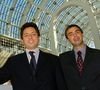 Cette année, c'est Elon Musk qui a pris la tête du classement des fortunes mondiales. Parmi celles-ci, celles de Sergey Brin et Larry Page.
Les fondateurs du moteur de recherche Internet "Google", Larry Page (g) et Sergey Brin seront à Francfort-sur-le-Main, en Allemagne, le 7 octobre 2004, à la Foire du livre de Francfort, dans un hall d'exposition. Ils y ont présenté leur nouveau produit "Google Print". Photo by Alexander Rüsche/DPA/ABACAPRESS.COM
