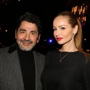 Exclusif - Adriana Karembeu et son mari Aram Ohanian - Le jury et les invités posent et déjeunent juste avant le début du défilé de la 15ème édition de "Top Model Belgium" au Lido à Paris, le 3 février 2019. © Philippe Doignon / Denis Guignebourg / Bestimage