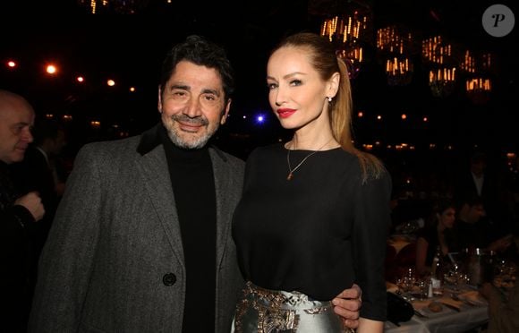 Exclusif - Adriana Karembeu et son mari Aram Ohanian - Le jury et les invités posent et déjeunent juste avant le début du défilé de la 15ème édition de "Top Model Belgium" au Lido à Paris, le 3 février 2019. © Philippe Doignon / Denis Guignebourg / Bestimage