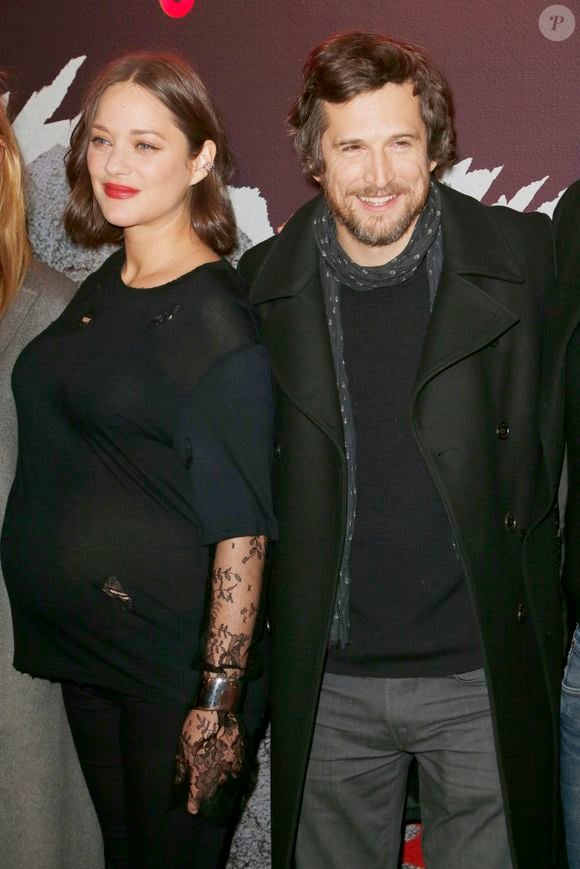 Marion Cotillard (enceinte) et son compagnon Guillaume Canet - Avant-première du film "Rock'n Roll" au Pathé Beaugrenelle à Paris le 13 février 2017.