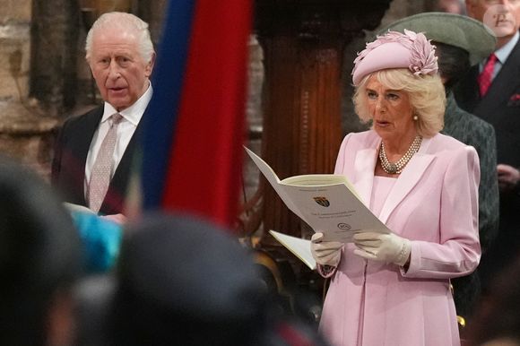 Le roi Charles III d'Angleterre et Camilla Parker Bowles, reine consort d'Angleterre - La famille royale d'Angleterre célèbre le 76ème Commonwealth Day à l'abbaye de Westminster à Londres le 10 mars 2025. (Julien Burton / Bestimage).