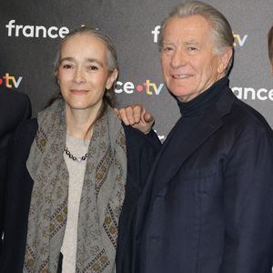 Delphine Ernotte, présidente de France Télévisions, William Leymergie - Photocall à l'occasion des 40 ans de l'émission "Télématin" au siège de France Télévisions à Paris le 6 février 2025. © Coadic Guirec/Bestimage