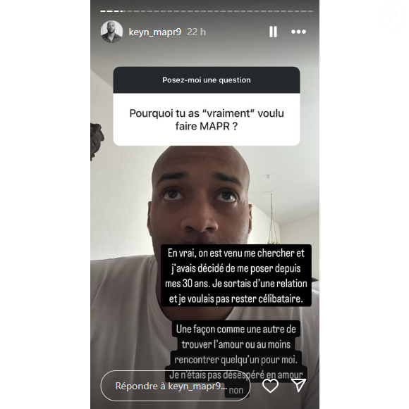 Mais selon une ex, il l'a quittée juste avant le tournage pour faire l'émission 
Keyn de "Mariés au premier regardé" répond aux accusations de son ex