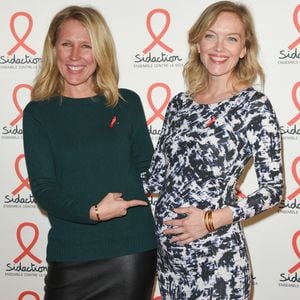 Agathe Lecaron et Maya Lauqué (enceinte) - Soirée de présentation de la prochaine édition du Sidaction 2018 au musée du Quai Branly - Jacques Chirac à Paris, France, le 5 mars 2018. © Coadic Guirec/Bestimùage