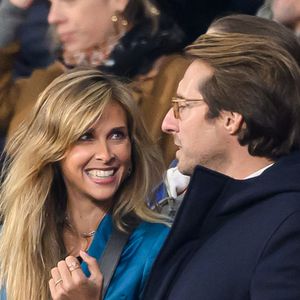 Ophelie Meunier et Mathieu Vergne assistent au match de quart de finale de la Coupe du Monde de Rugby 2023 entre la France et l'Afrique du Sud au Stade de France le 15 octobre 2023 à Saint-Denis, banlieue parisienne, France. Photo Laurent Zabulon/ABACAPRESS.COM