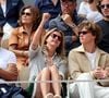 Sarah Poniatowski (Lavoine) avec son compagnon Roschdy Zem et son fils Roman dans les tribunes lors des Internationaux de France de Tennis de Roland Garros 2025. Paris, le 1er Juin 2025. © Dominique Jacovides/Bestimage