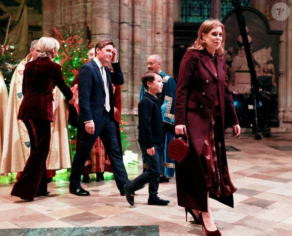 Zara Phillips Tindall, Christopher Woolf, Princess Beatrice (La princesse Eugenie d’Yor) and Edoardo Mapelli Mozzi at the Together At Christmas Carol Service at Westminster Abbey in London. © Alpha Press/Bestimage