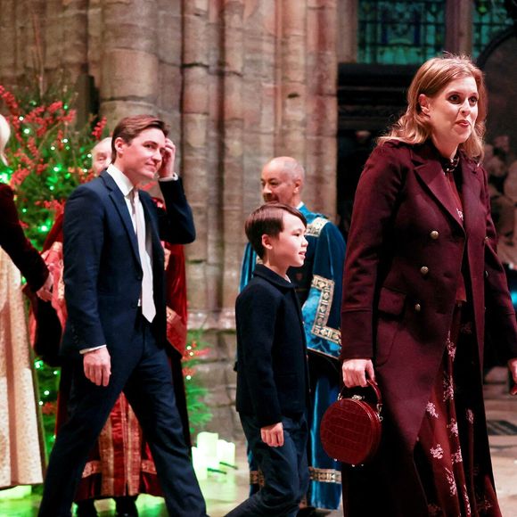 Zara Phillips Tindall, Christopher Woolf, Princess Beatrice (La princesse Eugenie d’Yor) and Edoardo Mapelli Mozzi at the Together At Christmas Carol Service at Westminster Abbey in London. © Alpha Press/Bestimage