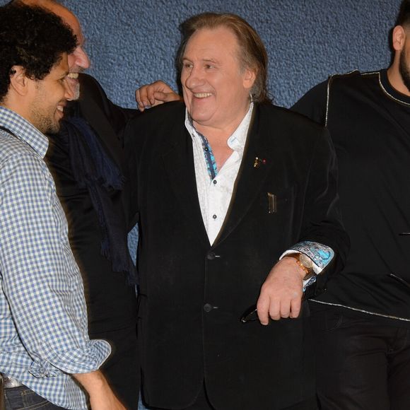 Le réalisateur Rachid Djaïdani, Édouard Waintrop, Gérard Depardieu et Sadek -  Photocall du film "Tour de France" présenté à la Quinzaine des réalisateurs lors du 69 ème Festival International du Film de Cannes le 15 mai 2016
© Lionel Urman / Bestimage