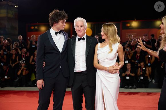James Jigme Gere, Richard Gere et sa femme Alejandra Silva à la Mostra de Venise le 1er septembre 2024.