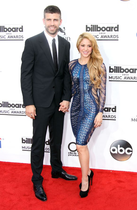 Gerard Piqué et sa compagne la chanteuse Shakira - Photocall à l'occasion de la cérémonie des Billboard Music Awards 2014 à Las Vegas le 18 mai 2014.
FAMEFLYNET / BESTIMAGE