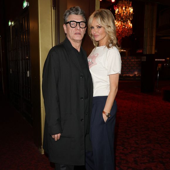 Exclusif - Marc Lavoine (co-producteur du spectacle) et sa compagne Adriana Karembeu lors de la générale du spectacle musical "Les Souliers Rouges" au Casino de Paris, le 24 janvier 2025.
© Guirec Coadic/Bestimage