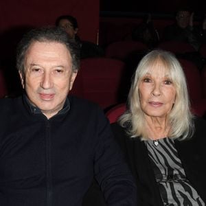 Exclusif - Michel Drucker et sa femme Dany Saval - Projections de deux séances exceptionnelles du film "Signé Furax" en hommage à Marc Simenon au cinéma Mac Mahon à Paris. © Coadic Guirec/Bestimage