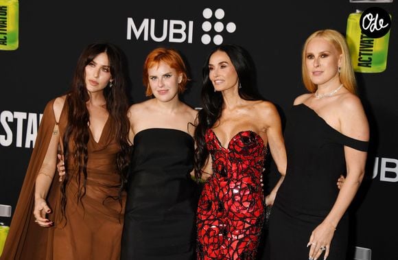 (L-R) Scout LaRue Willis, Tallulah Willis, Demi Moore and Rumer Willis attend the Los Angeles Premiere of "The Substance" at Directors Guild Of America on September 16, 2024 in Los Angeles, California.