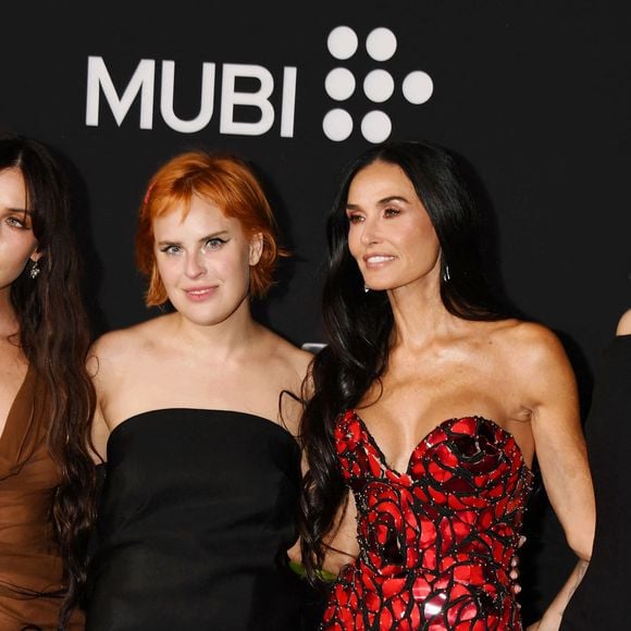 (L-R) Scout LaRue Willis, Tallulah Willis, Demi Moore and Rumer Willis attend the Los Angeles Premiere of "The Substance" at Directors Guild Of America on September 16, 2024 in Los Angeles, California.