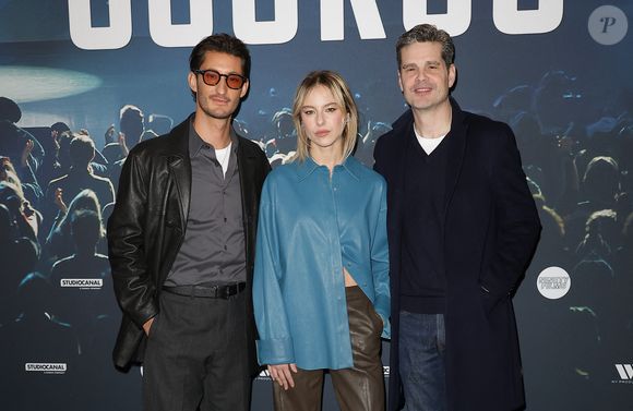 Pierre Niney, Marion Barbeau et Yann Gozlan - Avant-première de la série "Gourou" au cinéma Pathé Palace à Paris le 26 janvier 2026. 

© Coadic Guirec/Bestimage