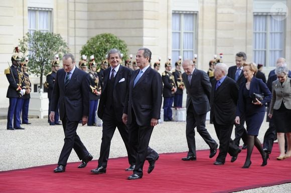 Le président du Conseil constitutionnel français Jean-Louis Debre arrive au Palais de l'Elysée pour l'investiture du nouveau président François Hollande, à Paris, France, le 15 mai 2012. Photo by Thierry Orban/ABACAPRESS.COM