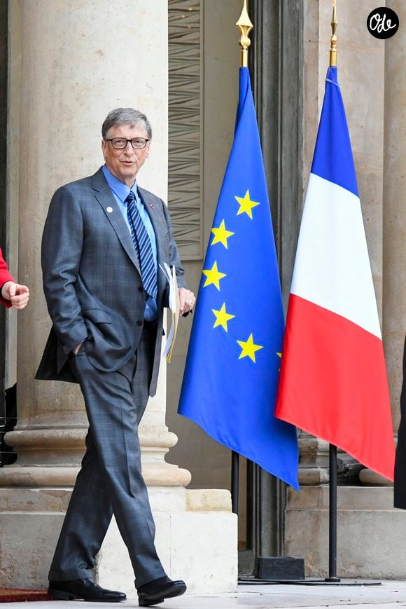 Bill Gates - A l’occasion du One Planet Summit, réunion avec les "Philanthropes" pour le Climat au Palais de l’Elysée à Paris, France, le 12 décembre 2017. © Pierre Perusseau/Bestimage