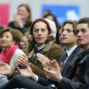 Pierre, Jean et Louis Sarkozy - People au meeting de Nicolas Sarkozy à Boulogne-Billancourt le 25 novembre 2014.