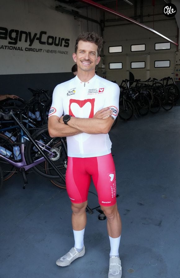 Exclusif - Mathieu Blanchard - Les célébrités lors de “L'Etape du Coeur” de l’association Mécénat Chirurgie Cardiaque en collaboration avec le Tour de France entre le circuit de Nevers Magny-Cours et Chalon-sur-Saône le 15 juillet 2026. . © Anne-Sophie Guebey/Bestimage