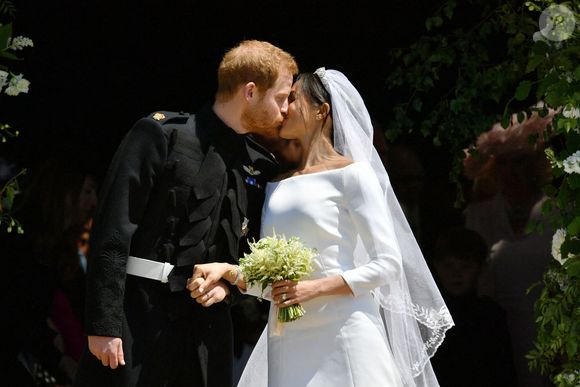 Mariage prince Harry et de Meghan Markle à la sortie de la chapelle St George du château de Windsor après leur mariage. 19/05/18 . © Ben Birchall/PA Wire