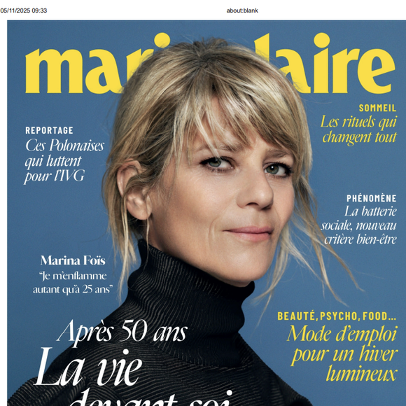 Couverture du nouveau numéro de "Marie-Claire"
