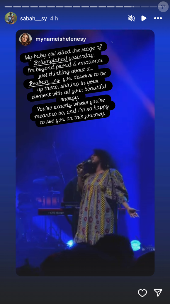 Story Instagram de Hélène Sy datant du mercredi 29 octobre 2025