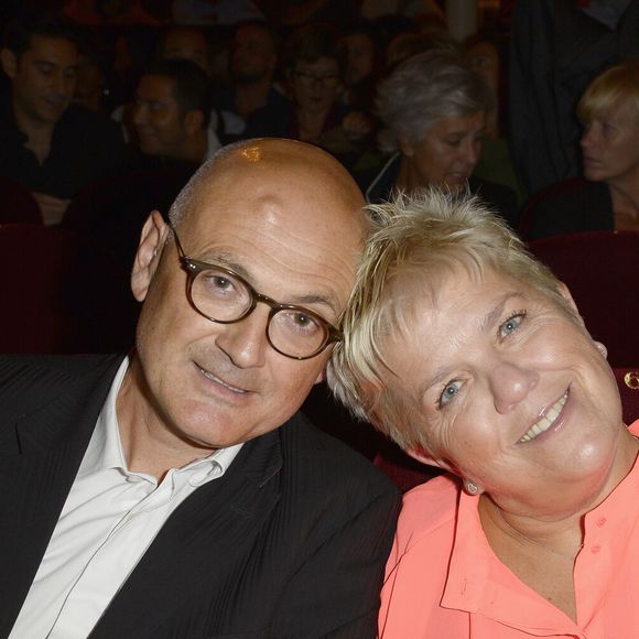 Mimie Mathy et son mari Benoist Gérard - Generale du spectacle de Muriel Robin "Robin Revient Tsoin Tsoin" au Theatre de la porte Saint-Martin a Paris, le 23 septembre 2013. AGENCE / BESTIMAGE