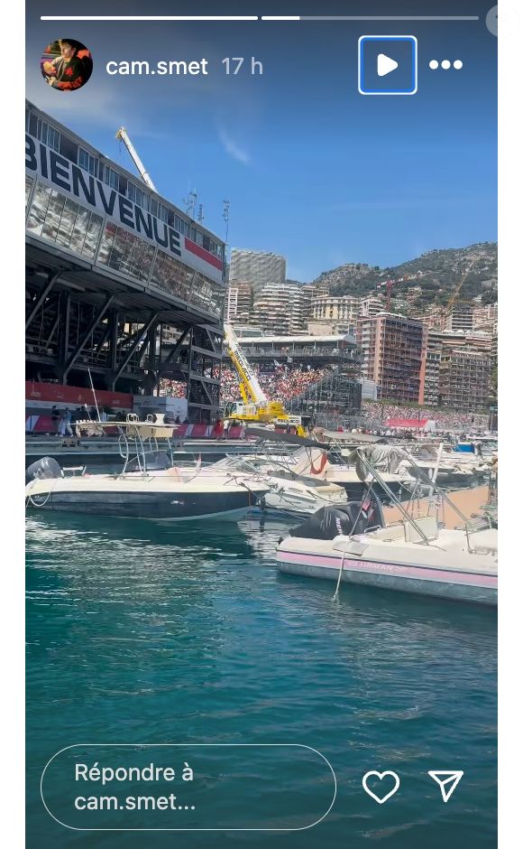 Cameron Smet, le fils de David Hallyday profite pleinement de l'effervescence monégasque à l'occasion du Grand Prix de Monaco - capture d'écran du dimanche 25 mai 2025.