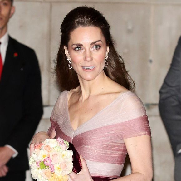 Catherine (Kate) Middleton, duchesse de Cambridge à la sortie du dîner de gala "100 Women in Finance" au profit des écoles pour la santé mentale au Victoria and Albert Museum de Londres, Royaume Uni, le 13 février 2019. Backgrid UK/ Bestimage