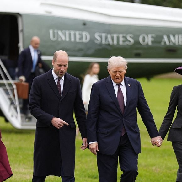 Le prince et la princesse de Galles (à gauche) reçoivent le président américain Donald Trump et la première dame Melania Trump au château de Windsor, dans le Berkshire, en Angleterre.  © Chown Aaron/PA Photos/ABACA