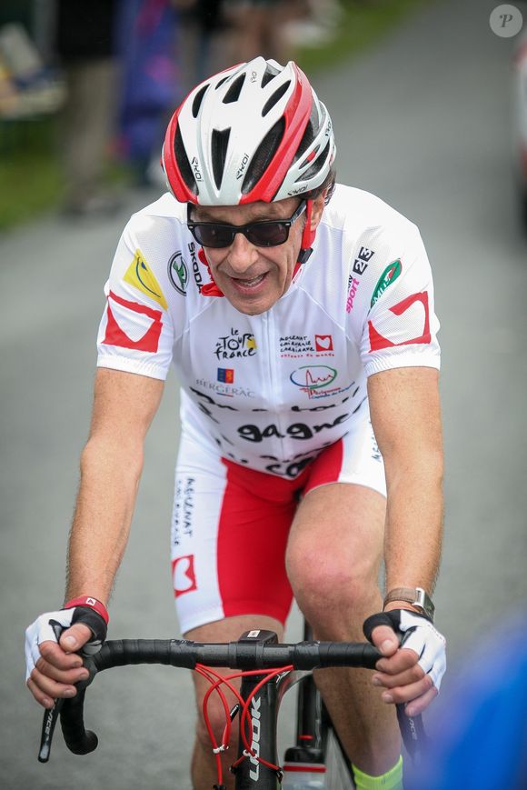 Exclusif - Henri Sannier - Dany Boon sur la 20ème étape du Tour de France lors de l'Etape du Coeur pour le compte de Mécénat Chirurgie Cardiaque à Périgueux le 26 juillet 2014. © Bordenave - Sarkissian / Bestimage