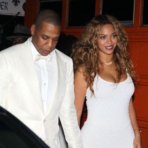 Beyoncé et son mari Jay-Z à la fête du mariage de Solange Knowles et Alan Ferguson sur le thème de "Mardi Gras" dans le quartier français de la Nouvelle-Orléans, le 16 novembre 2014.