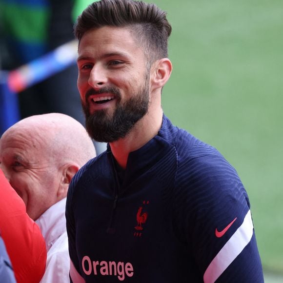 Olivier Giroud - L'équipe de France de football en conférence de presse et à l'entrainement avant le match amical contre l'Afrique du Sud à Villeneuve d'Ascq le 28 mars 2022. © Laurent Sanson/Panoramic/Bestimage