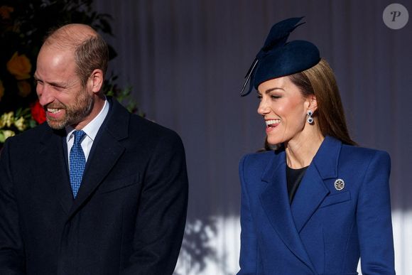 Le Prince et la Princesse de Galles quittent les lieux après avoir assisté à la cérémonie d'accueil du Président allemand Frank-Walter Steinmeier et de son épouse Elke Budenbender au château de Windsor, Berkshire, au premier jour de la visite d'État au Royaume-Uni du Président de la République fédérale d'Allemagne. Photo par PA Photo/ Bestimage