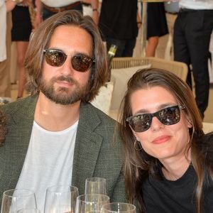 Exclusif - Charlotte Casiraghi-Rassam et Dimitri Rassam dans la tente VIP lors du Longines Paris Eiffel Jumping au Champ de Mars à Paris, le samedi 6 juillet 2019. © Veeren-Ramsamy/Bestimage