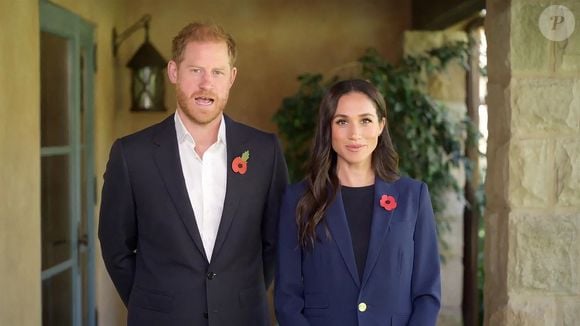 Le prince Harry et Meghan Markle (Le prince Harry, duc de Sussex et Meghan Markle, duchesse de Sussex) message vidéo lors de la conférence ministérielle mondiale inaugurale sur la violence contre les enfants en Colombie ©Backgrid USA / Bestimage.